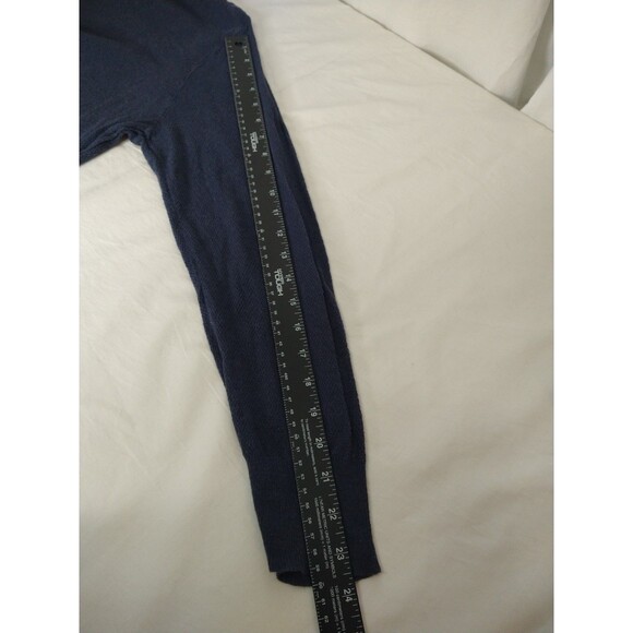 Sigrid Olsen Womens Size XL Navy Blue Linen Cotton Blend Knit Thermal Hoodie - Picture 8 of 9